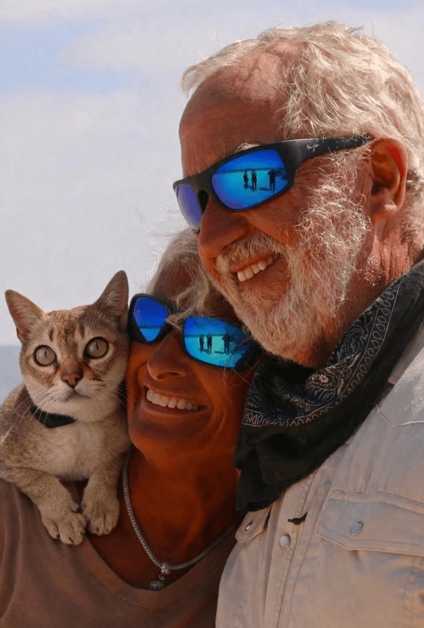 Michael, Linda, and Cacahuate (Peanut)