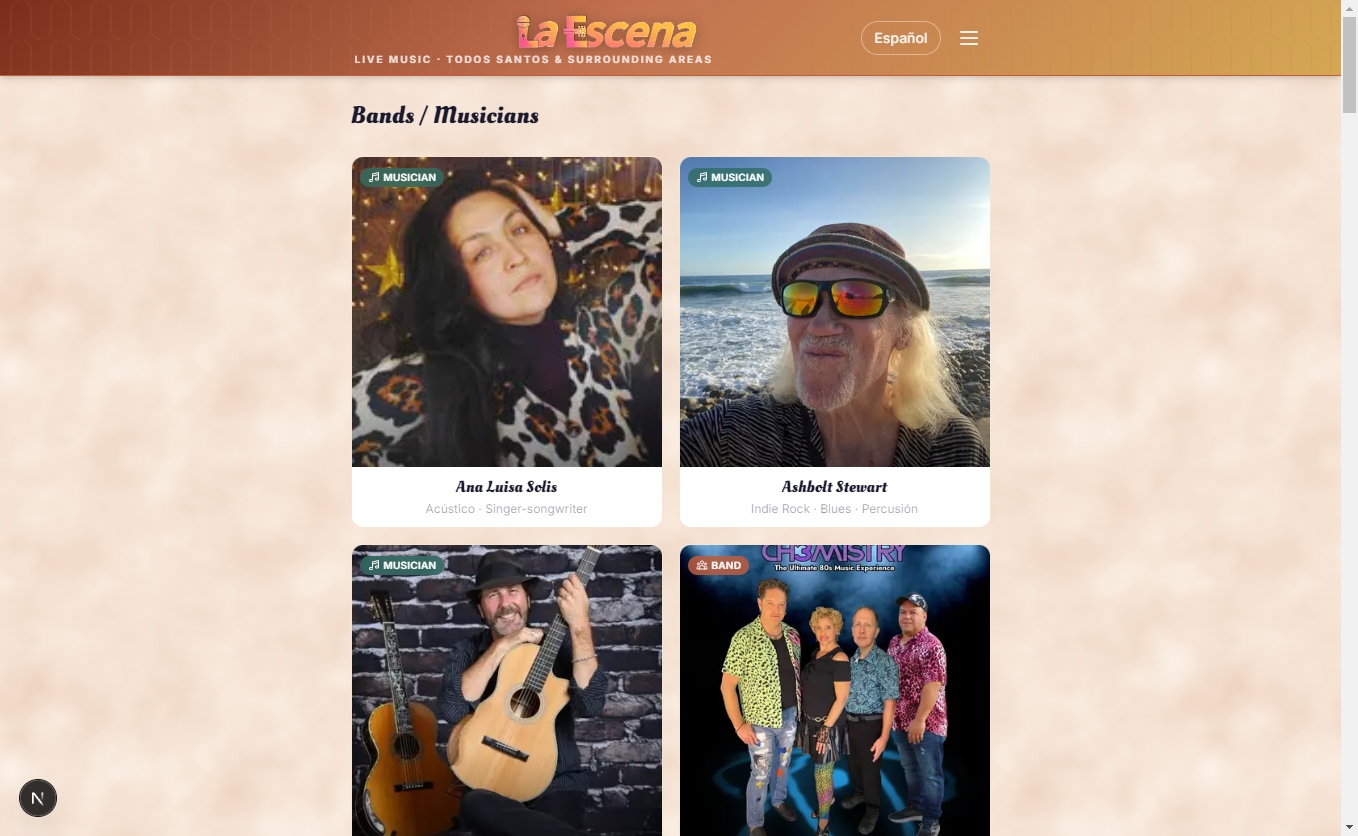 The Bands / Musicians directory